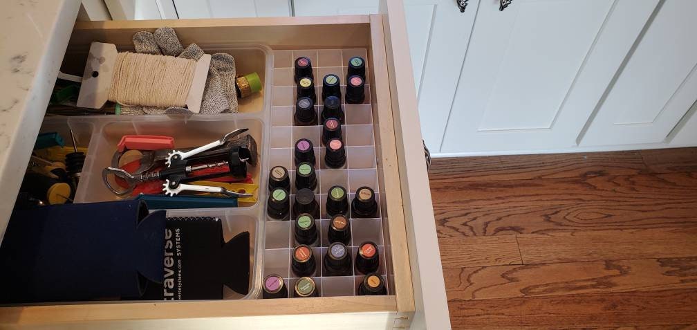 Drawer Organizer for Small Bottles | Organize Essential Oils, Nail Polish Bottles, or Other Jars/Containers