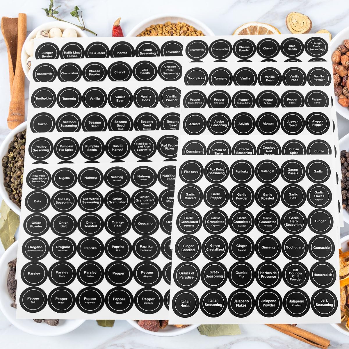 432-Count Minimalist Round Spice Labels