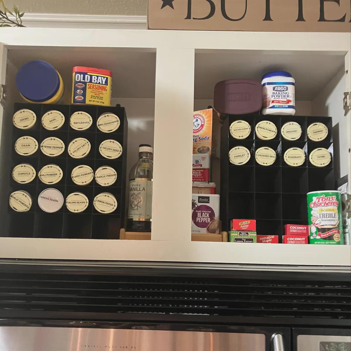 In-Cabinet Spice Organizer for Larger Jars | Custom Sized to Fit Any Space | Fits 6oz Jars