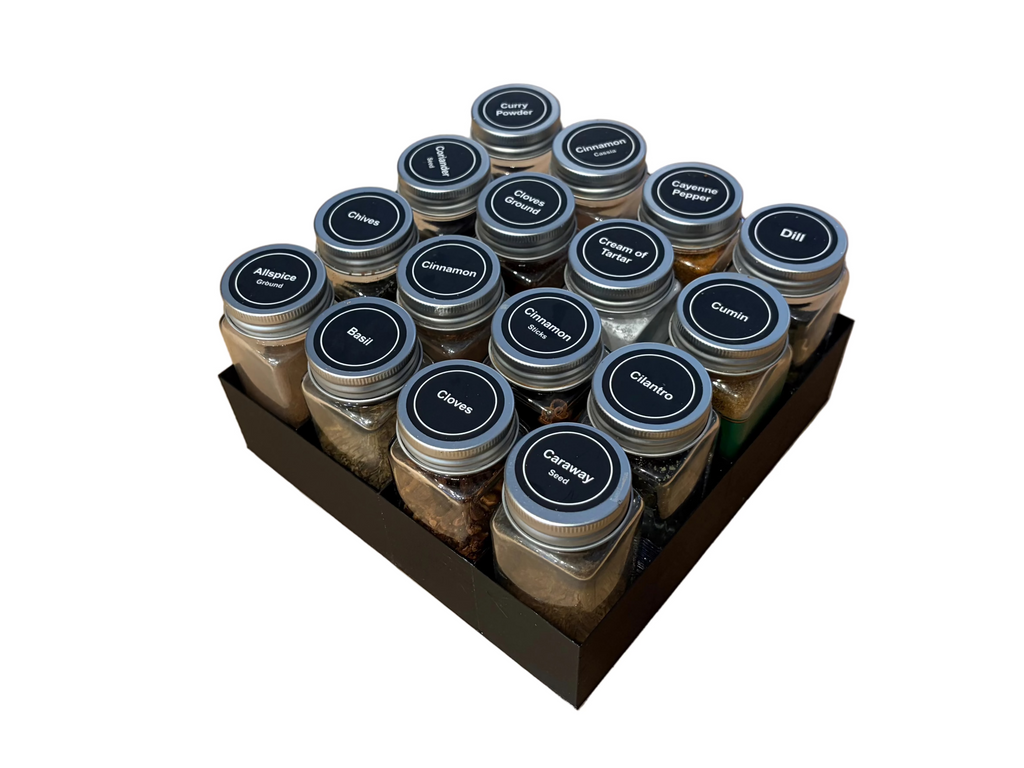 4oz Standard Spice Jar Set – Silver Edition (24-Pack)