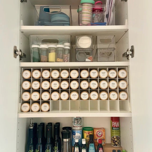 In-Cabinet Spice Organizer for Larger Jars | Custom Sized to Fit Any Space | Fits 6oz Jars